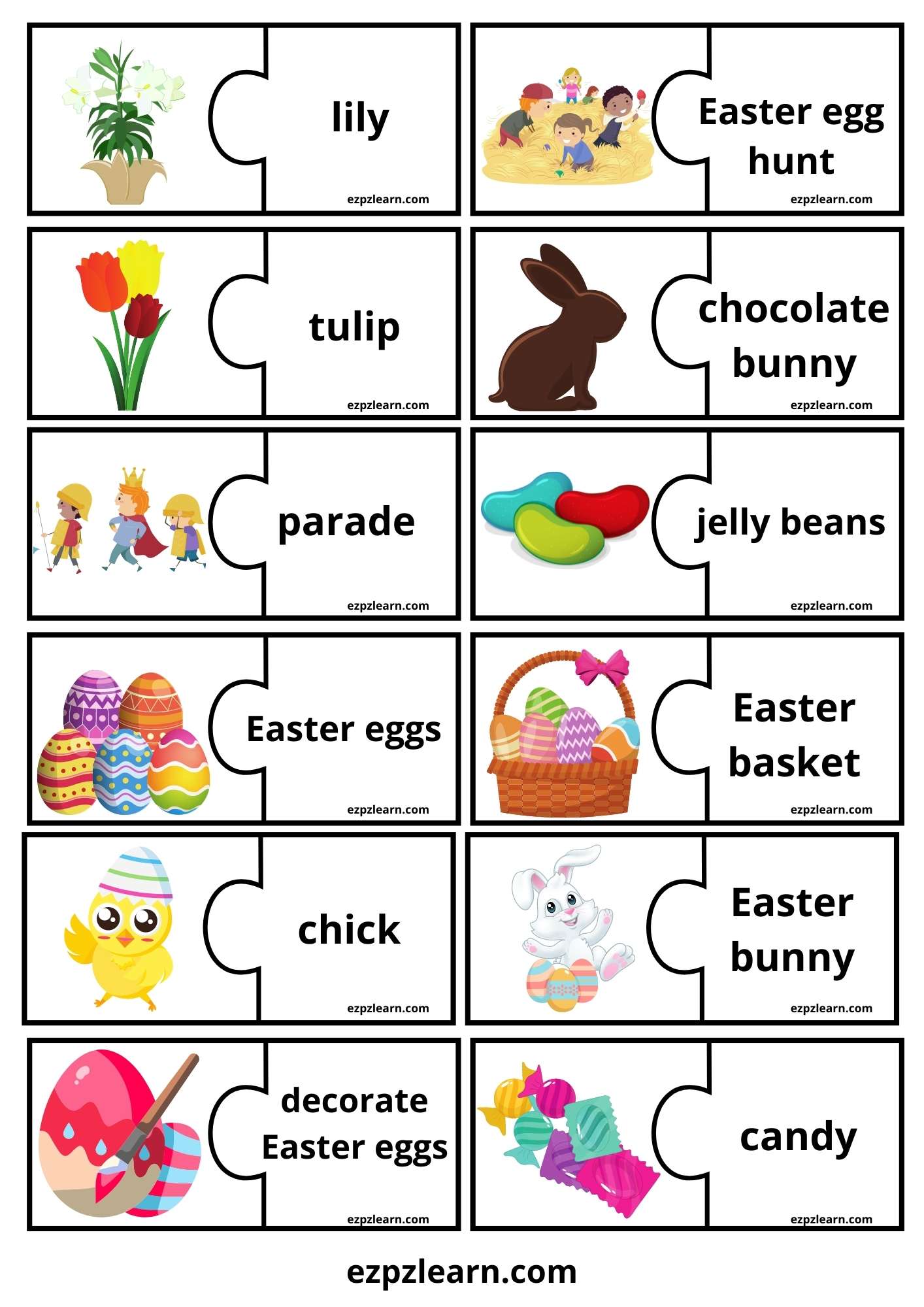 Easter puzzle match game